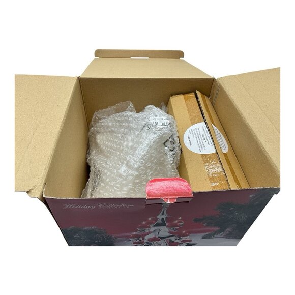 Vintage Silver Plated Godinger Christmas Tree Candle Holder NEW In Original Box - Picture 2 of 13